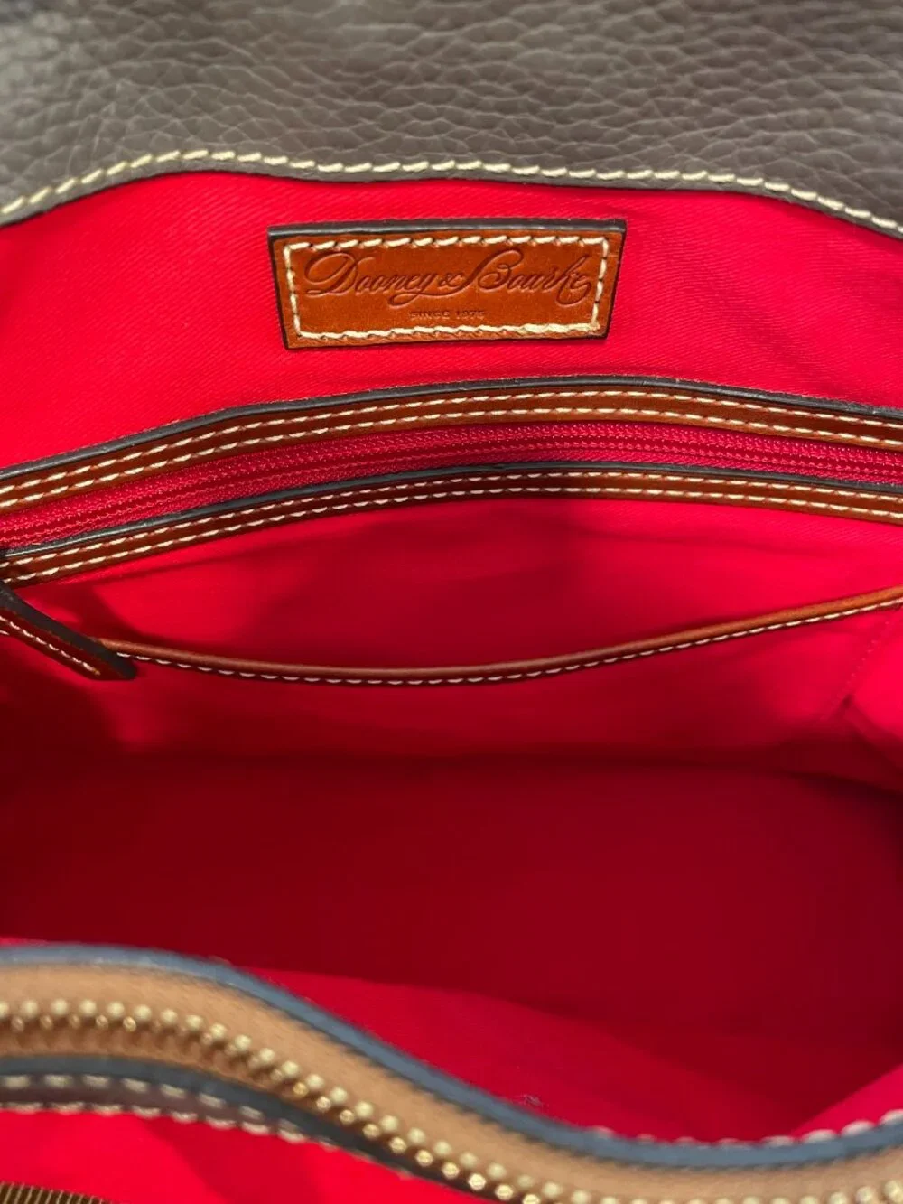 Dooney & Bourke Perry Satchel Elephant Grey Pebble Leather